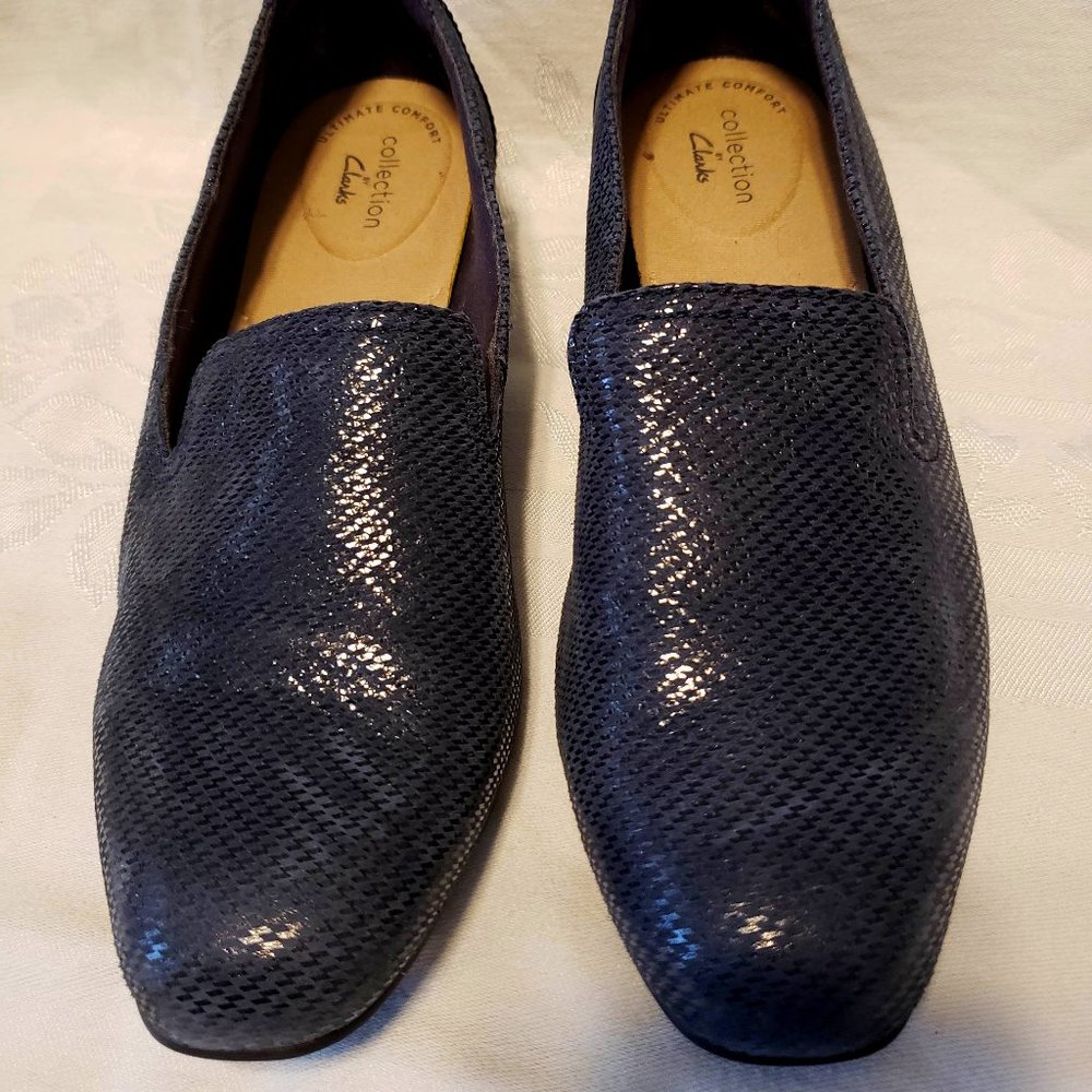 Clarks Navy Blue Loafers